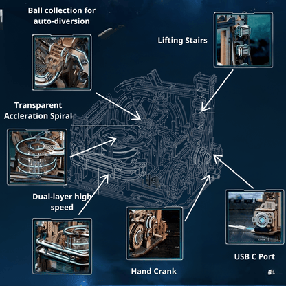 Déwoolika® Electric Marble Spaceport - Déwoolika