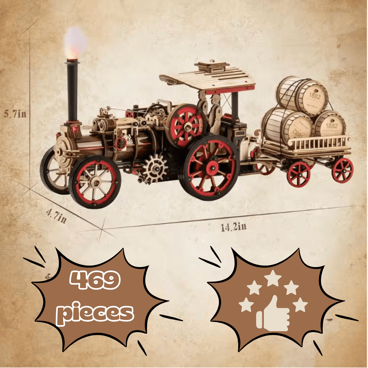 Déwoolika® Steam Engine Puzzle - Déwoolika